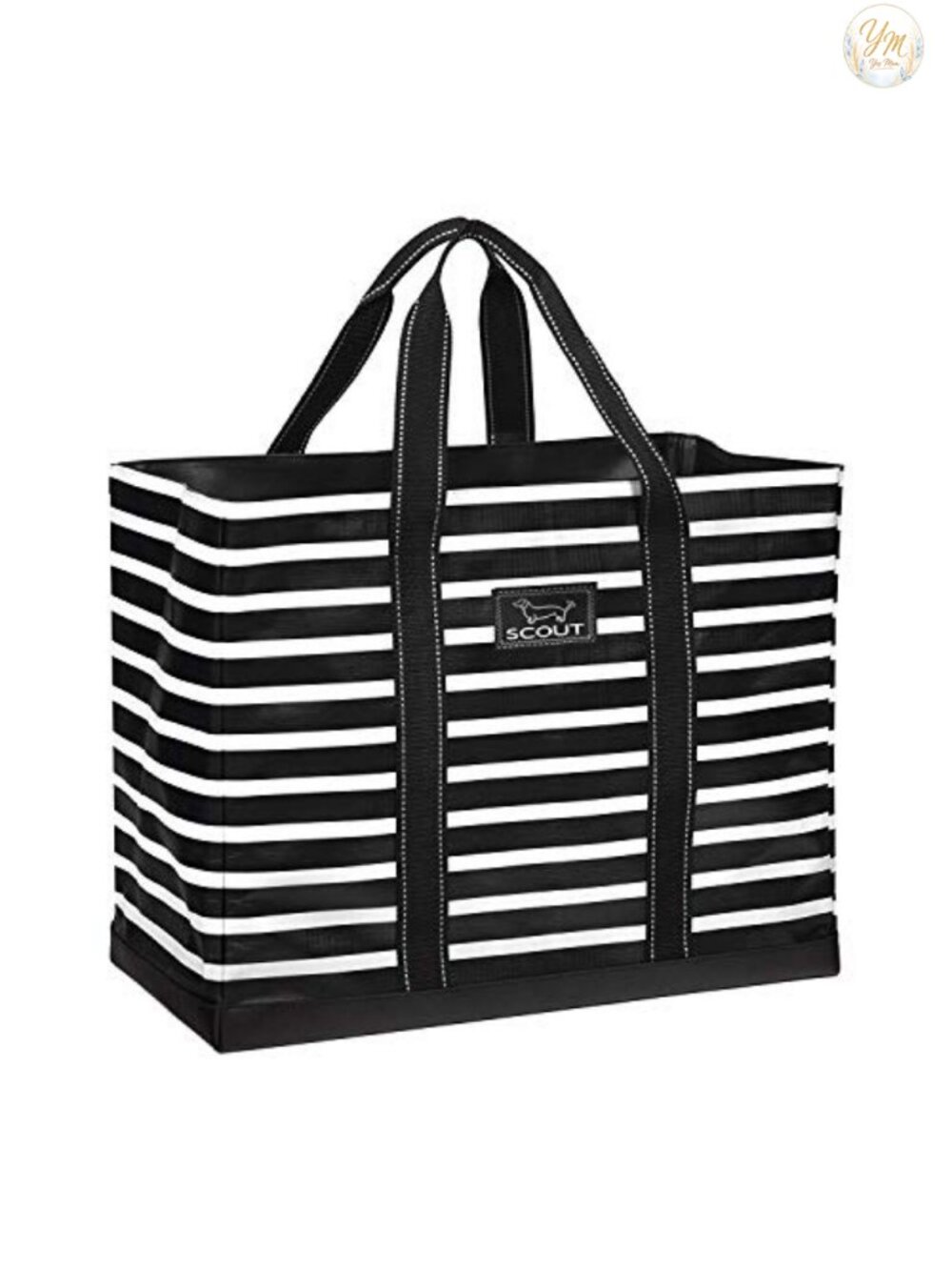 Durable Lightweight Open Top Tote Beach Pool Lake Bag with Inside Zip Pocket